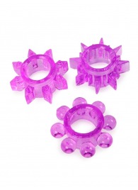 Набор из 3 лиловых эрекционных колец различной формы - Erowoman-Eroman - в Новочебоксарске купить с доставкой