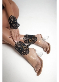 Черный фигурные оковы с золотистой фурнитурой - Crazy Handmade - купить с доставкой в Новочебоксарске