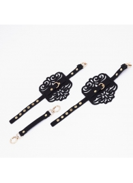 Черный фигурные оковы с золотистой фурнитурой - Crazy Handmade - купить с доставкой в Новочебоксарске