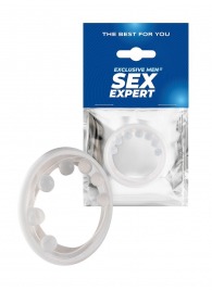 Эрекционное кольцо с мягкой стимулирующей насадкой - Sex Expert - в Новочебоксарске купить с доставкой