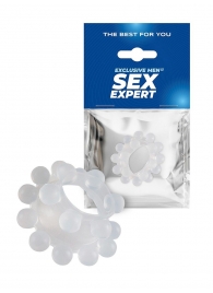 Эластичное эрекционное кольцо с двумя рядами шариков - Sex Expert - в Новочебоксарске купить с доставкой