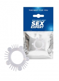Эластичное эрекционное кольцо с шишечками и шипами - Sex Expert - в Новочебоксарске купить с доставкой