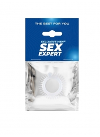 Эластичное эрекционное кольцо с шипиками и шариком - Sex Expert - в Новочебоксарске купить с доставкой