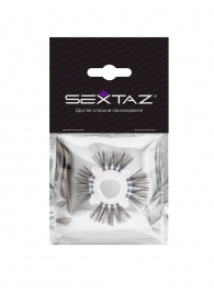 Эластичное эрекционное кольцо с черными «ресничками» - Sextaz - в Новочебоксарске купить с доставкой
