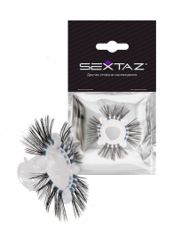 Эластичное эрекционное кольцо с черными «ресничками» - Sextaz - в Новочебоксарске купить с доставкой
