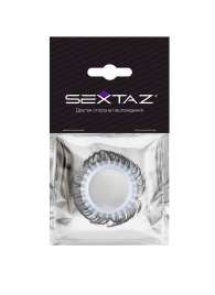 Эластичное эрекционное колечко с черными «ресничками» - Sextaz - в Новочебоксарске купить с доставкой