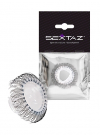 Эластичное эрекционное кольцо с длинными черными «ресничками» - Sextaz - в Новочебоксарске купить с доставкой