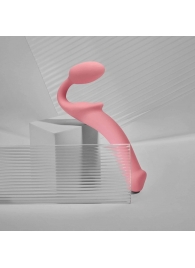 Розовый безремневой страпон Strap-on-me Semi-Realistic Bendable Strap-On size XL - Strap-on-me - купить с доставкой в Новочебоксарске