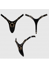 Черный пояс для фиксации насадок Strap-On-Me Leatherette Harness Fabulous - Strap-on-me - купить с доставкой в Новочебоксарске