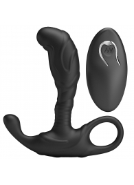 Черный изогнутый массажёр простаты с вибрацией и пультом ДУ - Baile - в Новочебоксарске купить с доставкой