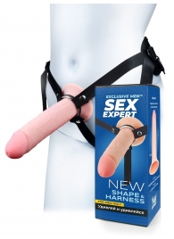 Мужской полый страпон на регулируемых ремешках - 22 см. - Sex Expert - купить с доставкой в Новочебоксарске