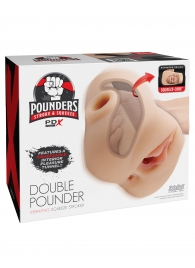 Телесный мастурбатор с вибрацией Double Pounder Vibrating Squeeze Stroker - Pipedream - в Новочебоксарске купить с доставкой