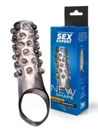 Дымчатая насадка на пенис с выпуклостями - 11 см. - Sex Expert - в Новочебоксарске купить с доставкой