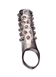 Дымчатая насадка на пенис с выпуклостями - 11 см. - Sex Expert - в Новочебоксарске купить с доставкой