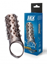 Дымчатая насадка на пенис с шипами и выпуклостями - 12,5 см. - Sex Expert - в Новочебоксарске купить с доставкой