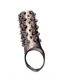 Дымчатая насадка на пенис с шипами и выпуклостями - 12,5 см. - Sex Expert - в Новочебоксарске купить с доставкой