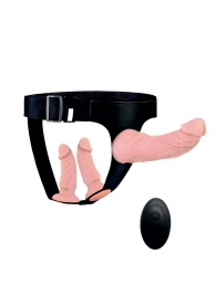 Женский страпон с 3 насадками и вибрацией - Erowoman-Eroman - купить с доставкой в Новочебоксарске