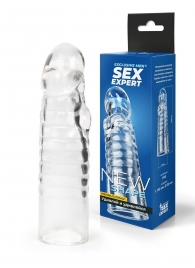 Прозрачная закрытая насадка на член - 15 см. - Sex Expert - в Новочебоксарске купить с доставкой