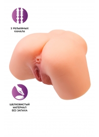 Телесный реалистичный мастурбатор-полуторс с 2 любовными входами - No Name - в Новочебоксарске купить с доставкой
