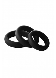 Набор из 3 черных эрекционных колец Smooth Silicone Cockring Pack - Dream Toys - в Новочебоксарске купить с доставкой
