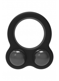 Черное эрекционное кольцо с утяжелителями Cockring Dual Weight - Dream Toys - в Новочебоксарске купить с доставкой
