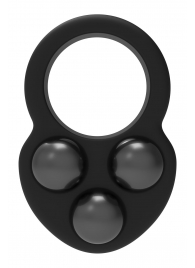 Черное эрекционное кольцо с утяжелителями - Dream Toys - в Новочебоксарске купить с доставкой