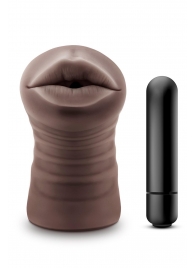 Коричневый мастурбатор-ротик Krystal Vibrating Masturbator - Blush Novelties - в Новочебоксарске купить с доставкой