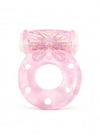 Розовое эрекционное виброкольцо с бабочкой - 1137 - в Новочебоксарске купить с доставкой