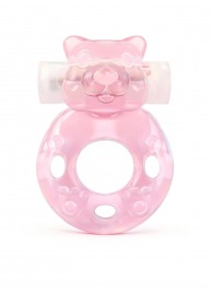 Розовое эрекционное виброкольцо в форме мишки - 1137 - в Новочебоксарске купить с доставкой