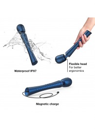 Синий вибромассажёр с насадками Man.wand Edgy - Manwan - в Новочебоксарске купить с доставкой