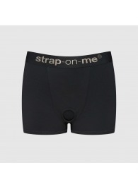 Черные трусики-боксеры для фиксации насадок Strap-on-me Harness Lingerie Allure - size M - Strap-on-me - купить с доставкой в Новочебоксарске