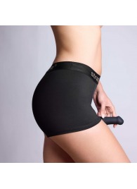 Черные трусики-боксеры для фиксации насадок Strap-on-me Harness Lingerie Allure - size XL - Strap-on-me - купить с доставкой в Новочебоксарске