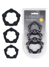 Набор из 3 эрекционных колец Beaded Silicone Cockring Set - Shots Media BV - в Новочебоксарске купить с доставкой