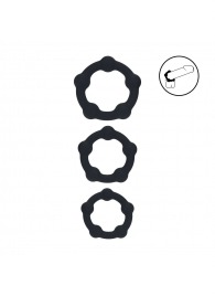 Набор из 3 эрекционных колец Beaded Silicone Cockring Set - Shots Media BV - в Новочебоксарске купить с доставкой