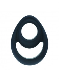 Черное эрекционное кольцо Double Ergo Silicone Cockring - Shots Media BV - в Новочебоксарске купить с доставкой