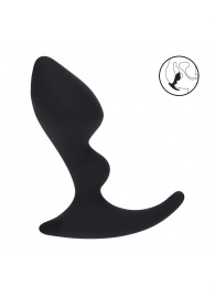 Черная анальная пробка для массажа простаты Double Ripple Silicone Prostate Massager - Shots Media BV - в Новочебоксарске купить с доставкой