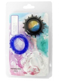 Набор из 3 эрекционных колец разного цвета и рельефа - Boys of Toys - в Новочебоксарске купить с доставкой