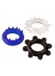 Набор из 3 эрекционных колец разного цвета и рельефа - Boys of Toys - в Новочебоксарске купить с доставкой