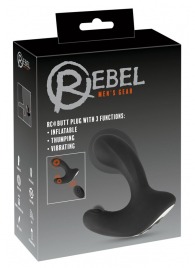 Черная анальная вибропробка с функцией расширения RC Butt Plug with 3 functions - Orion - в Новочебоксарске купить с доставкой