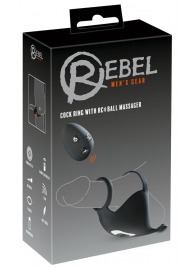 Черная вибронасадка для эрекции и стимуляции мошонки Cock ring with RC ball massager - Orion - в Новочебоксарске купить с доставкой