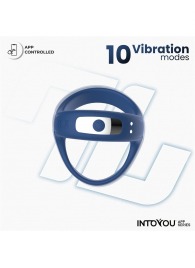 Синее интерактивное эрекционное виброкольцо Rank - Intoyou - в Новочебоксарске купить с доставкой