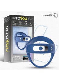 Синее интерактивное эрекционное виброкольцо Rank - Intoyou - в Новочебоксарске купить с доставкой