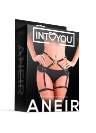 Черные стрепы на бёдра Aneir - Intoyou - купить с доставкой в Новочебоксарске