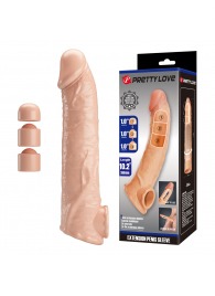 Телесный фаллоудлинитель с подхватом мошонки Silas - 26 см. - Baile - в Новочебоксарске купить с доставкой