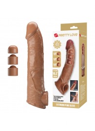 Карамельный фаллоудлинитель с подхватом мошонки Silas - 26 см. - Baile - в Новочебоксарске купить с доставкой