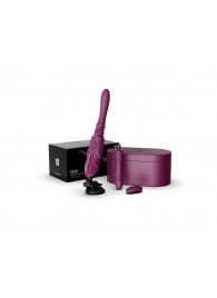 Фиолетовая секс-машина с функцией нагрева, насадками и присоской Sesh - Zalo - купить с доставкой в Новочебоксарске