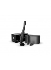 Черная секс-машина с функцией нагрева, насадками и присоской Sesh - Zalo - купить с доставкой в Новочебоксарске