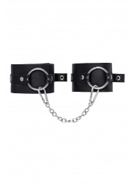 Черные оковы из толстой кожи с люверсами - Pecado - купить с доставкой в Новочебоксарске