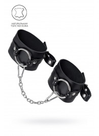 Черные оковы из толстой кожи с люверсами - Pecado - купить с доставкой в Новочебоксарске