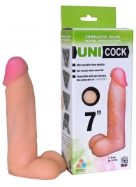 Фаллическая насадка Харнесс UNICOCK 7  - 19 см. - LOVETOY (А-Полимер) - купить с доставкой в Новочебоксарске
